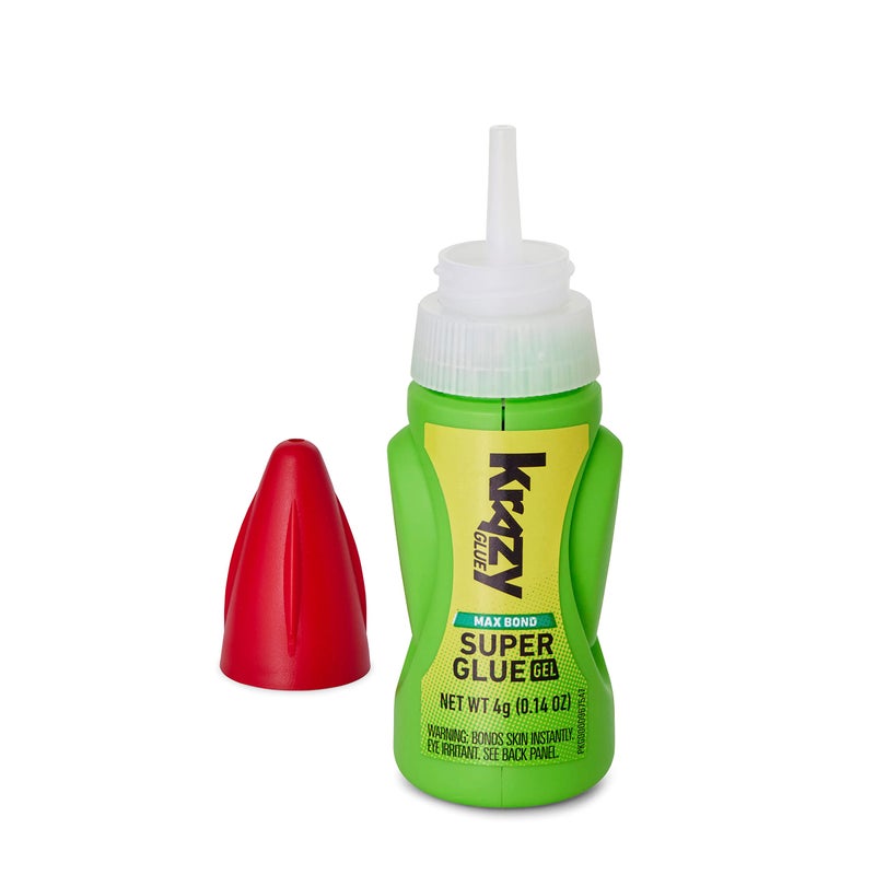 Krazy Glue غراء كرازي ماكس بوند جل EZ سqueeze، 4 جرام، غراء فائق القوة للبلاستيك، السيراميك، الخشب، المطاط، المعدن، الجلد والمزيد، مقاوم للصدمات، لا يتسرب، لاصق سريع التثبيت، يتحمل أكثر من 1000 رطل* - Image 3